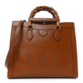 Charisma Calfskin Gucci Embossed Medium Diana Tote Bag Peanut Brown