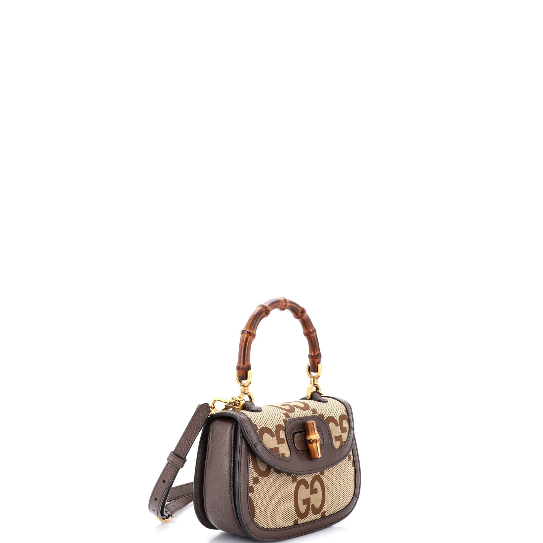 Bamboo 1947 Top Handle Bag Jumbo GG Canvas Small