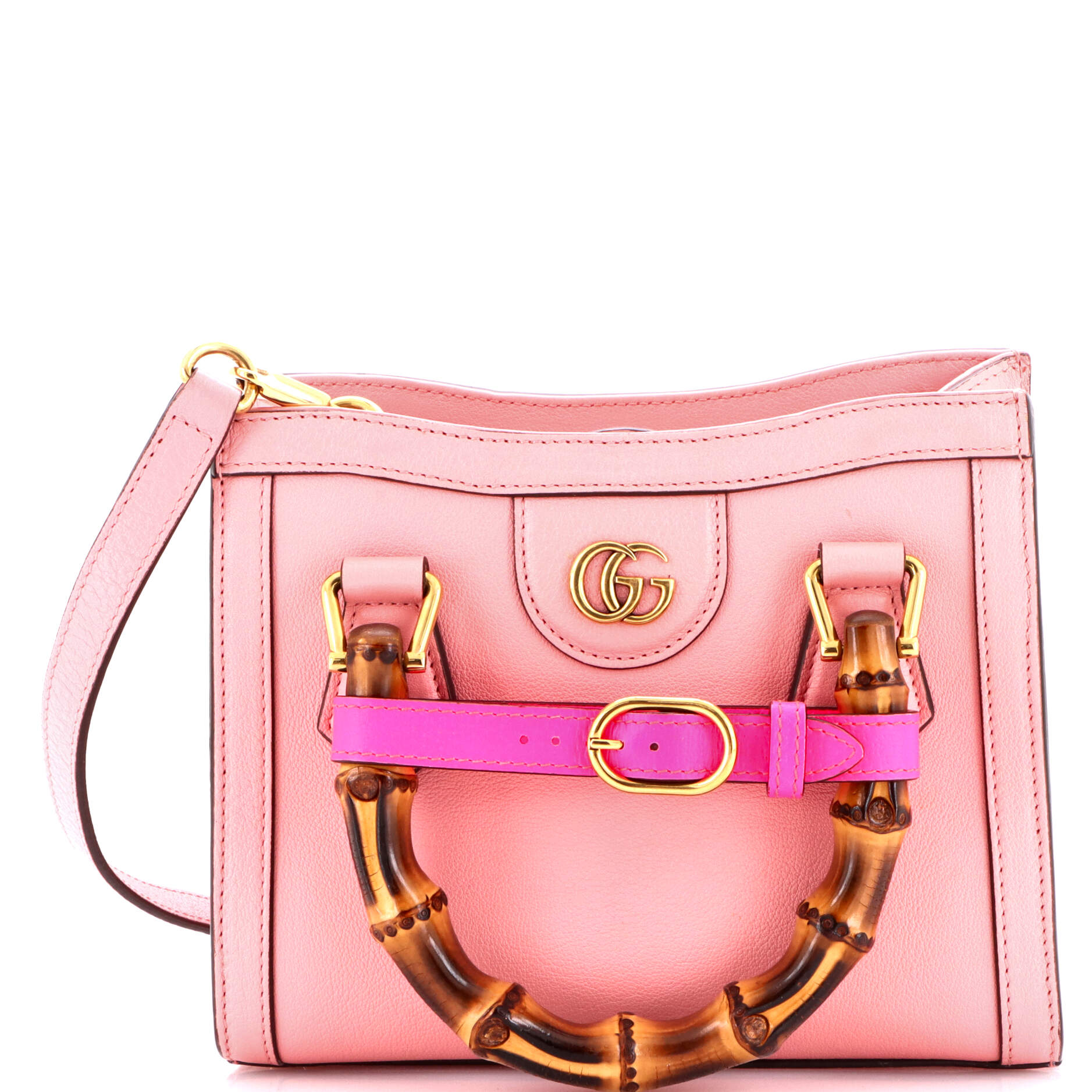 Diana NM Bamboo Handle Tote Leather Mini