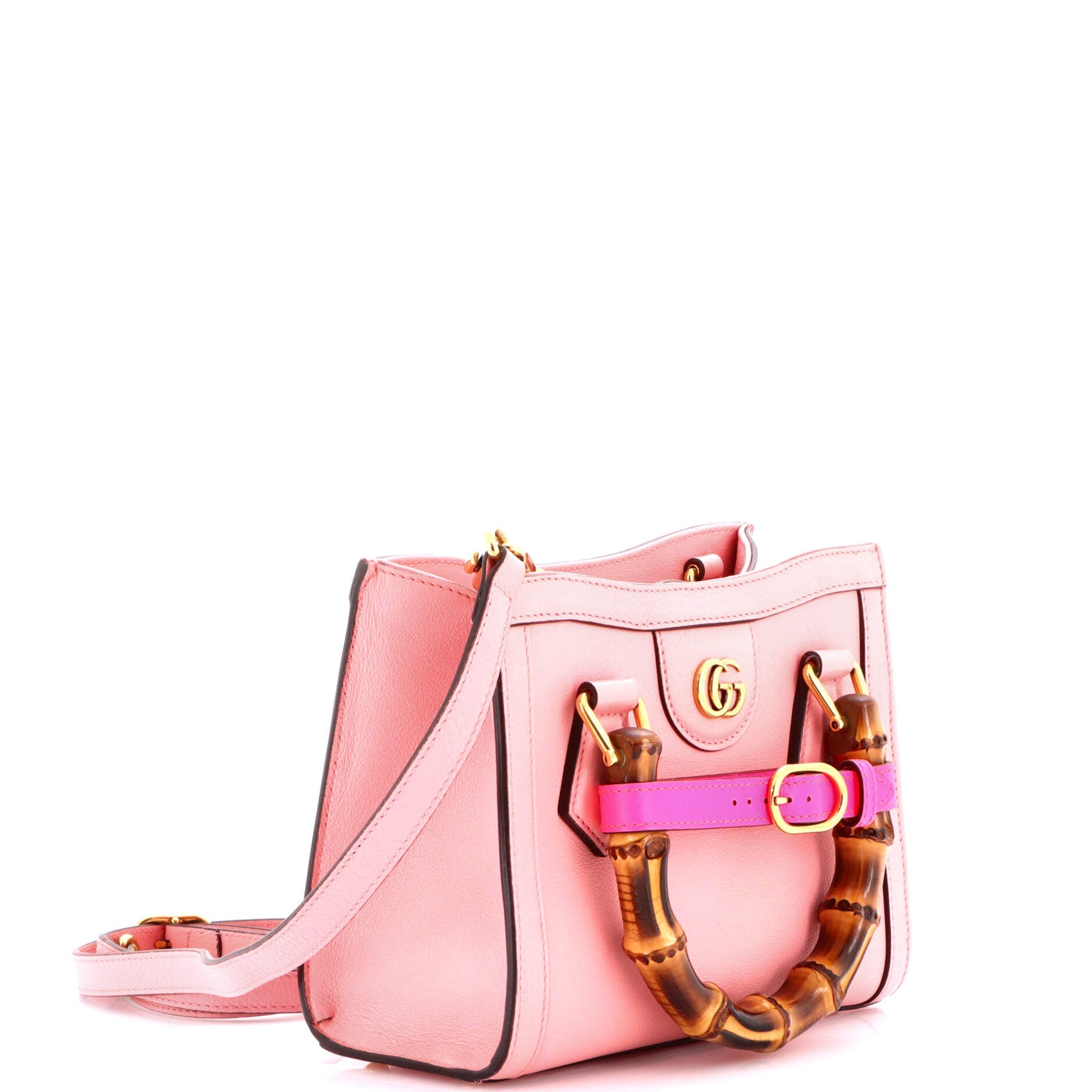 Diana NM Bamboo Handle Tote Leather Mini