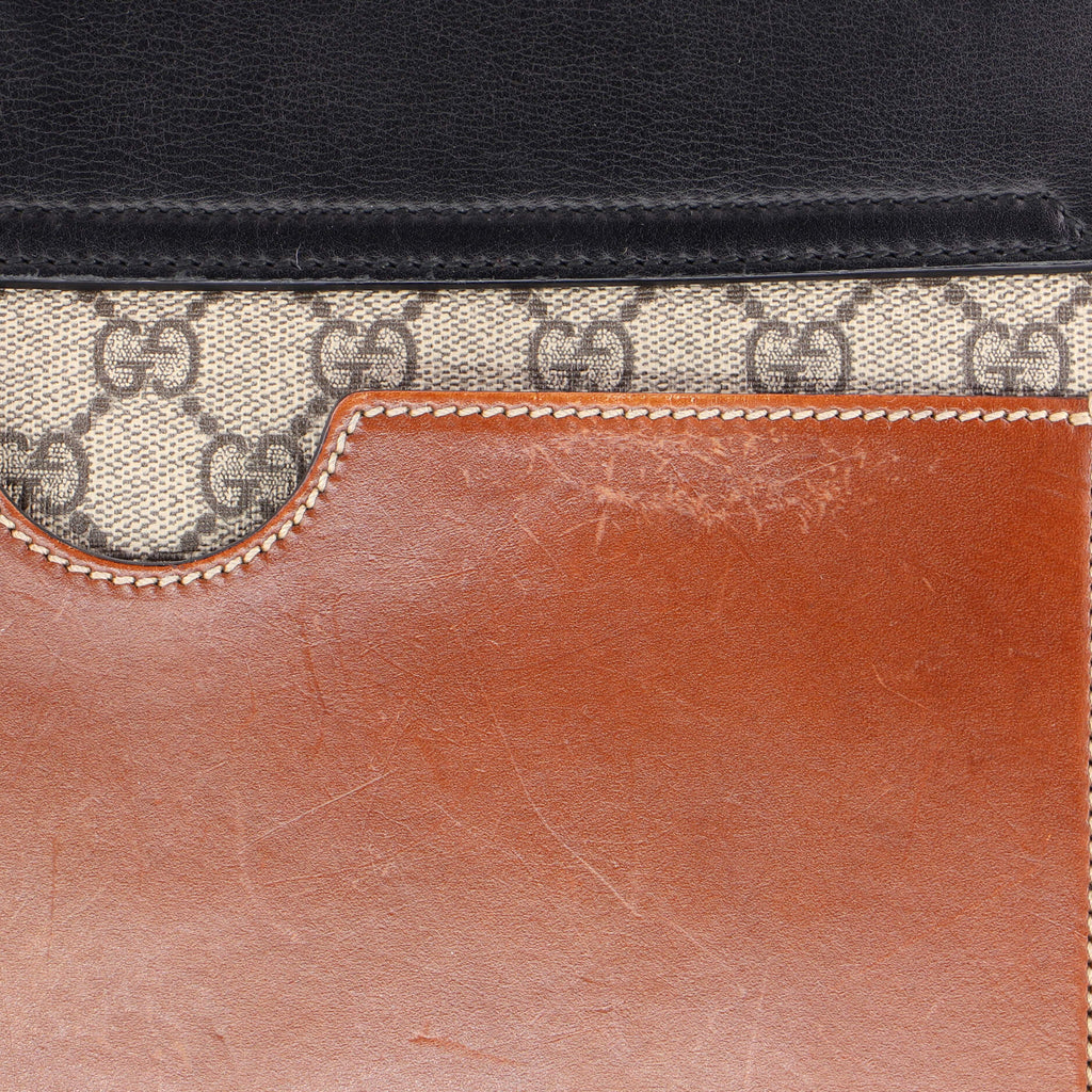 Padlock Top Handle Bag GG Coated Canvas and Leather Medium