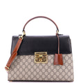 Padlock Top Handle Bag GG Coated Canvas and Leather Medium