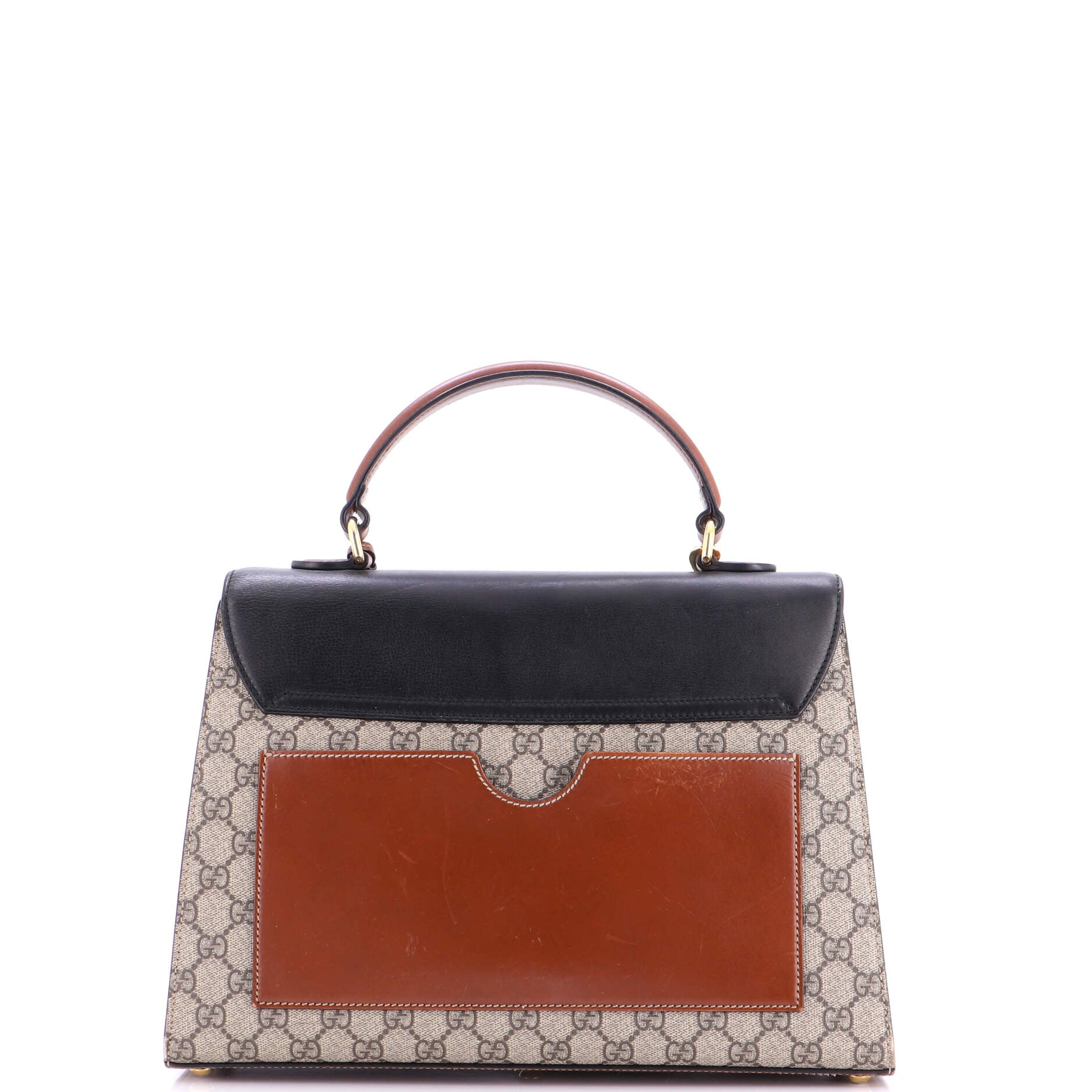 Padlock Top Handle Bag GG Coated Canvas and Leather Medium