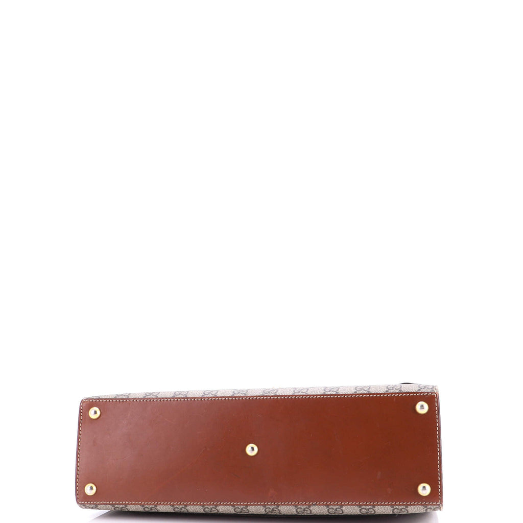 Padlock Top Handle Bag GG Coated Canvas and Leather Medium