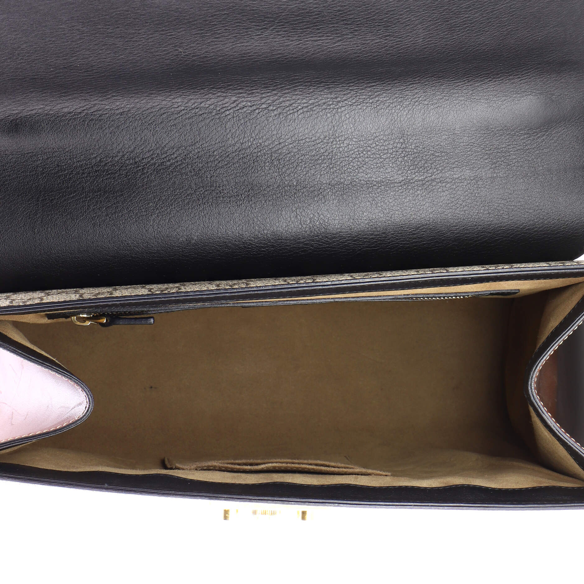 Padlock Top Handle Bag GG Coated Canvas and Leather Medium