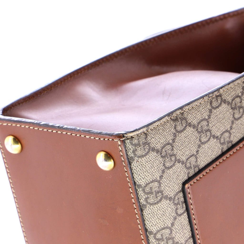 Padlock Top Handle Bag GG Coated Canvas and Leather Medium