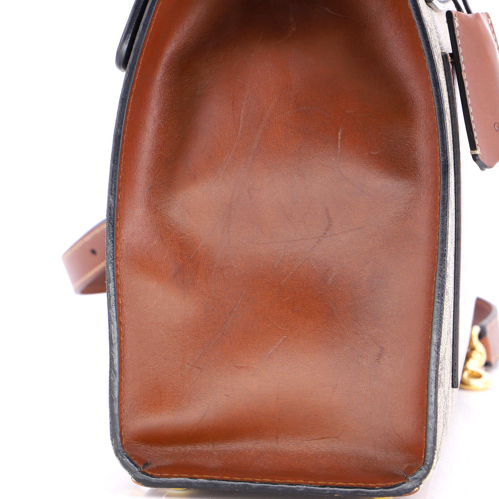 Padlock Top Handle Bag GG Coated Canvas and Leather Medium