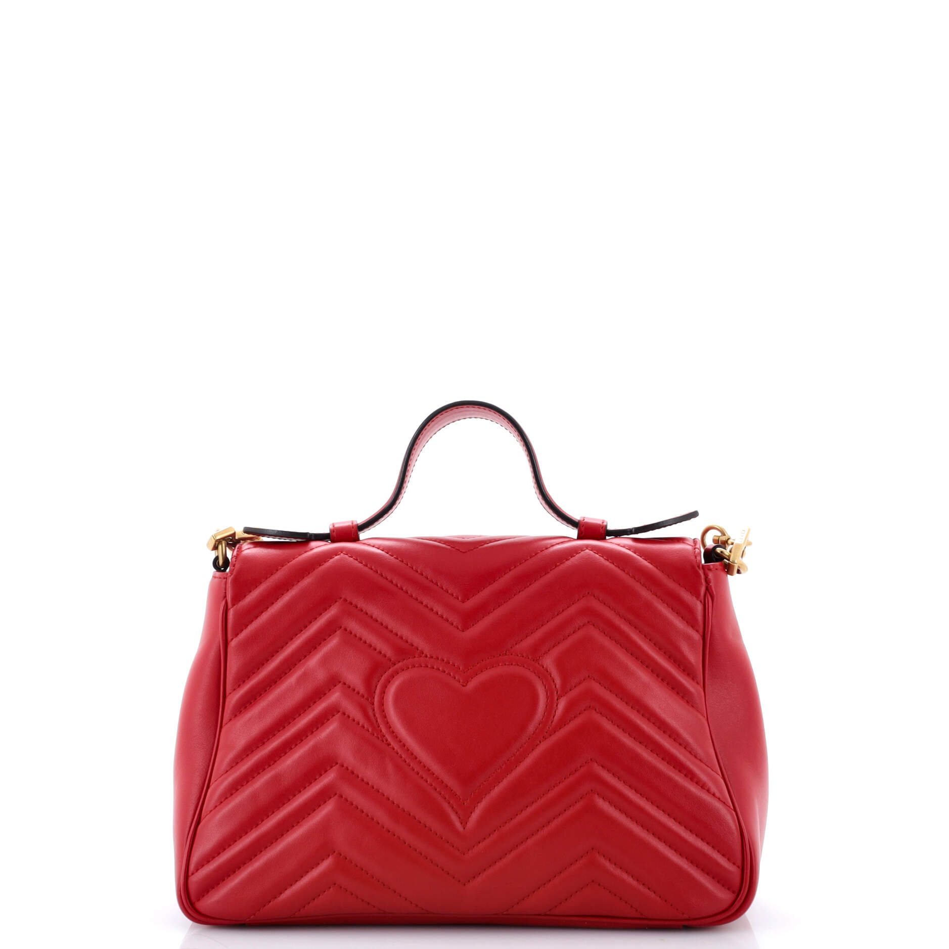 GG Marmont Top Handle Flap Bag Matelasse Leather Small