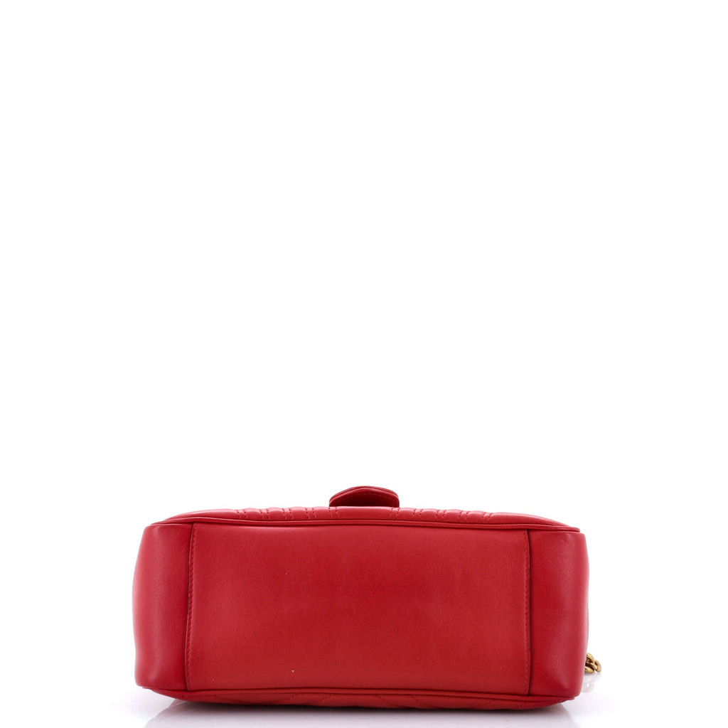 GG Marmont Top Handle Flap Bag Matelasse Leather Small