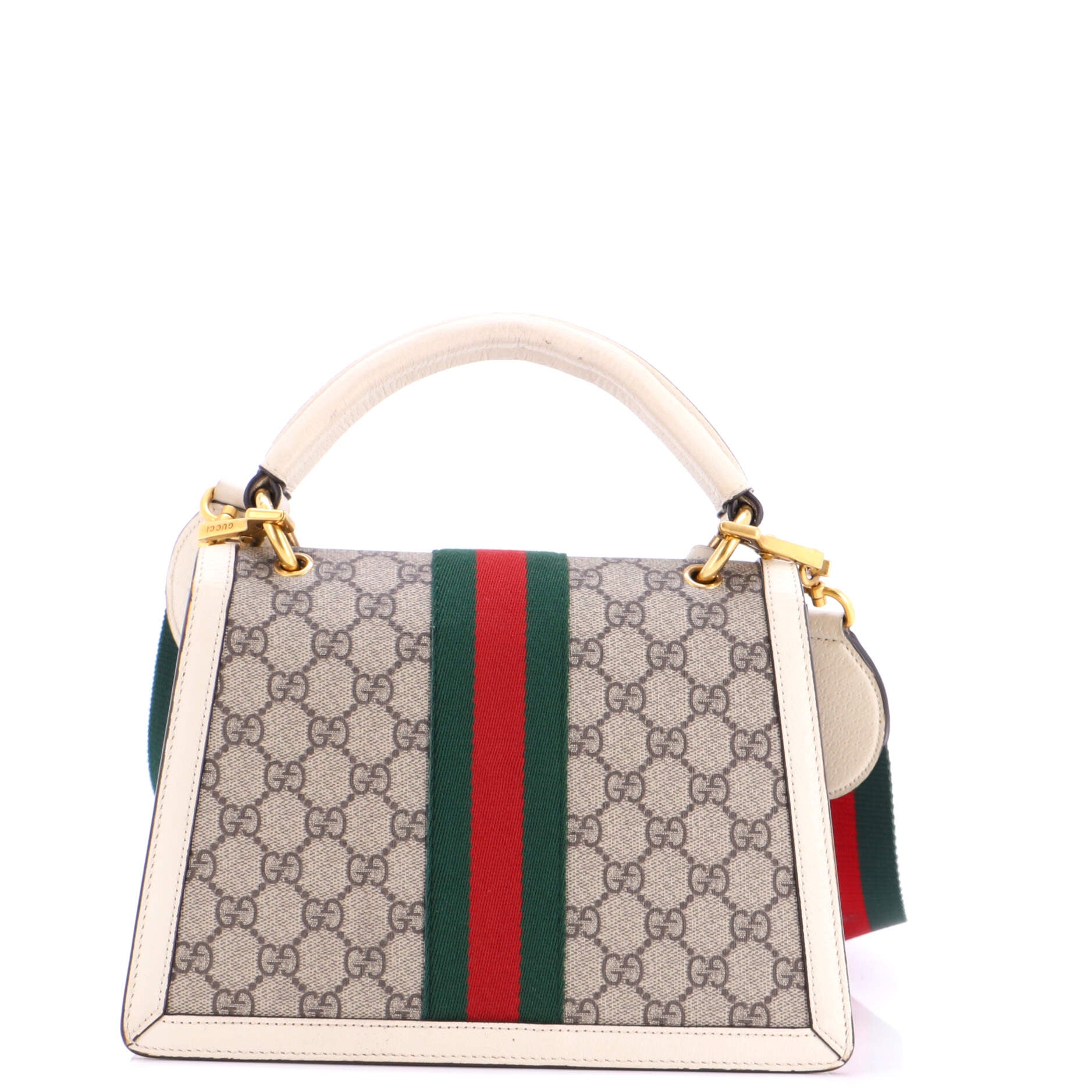 Queen Margaret Top Handle Bag GG Coated Canvas with Leather Small