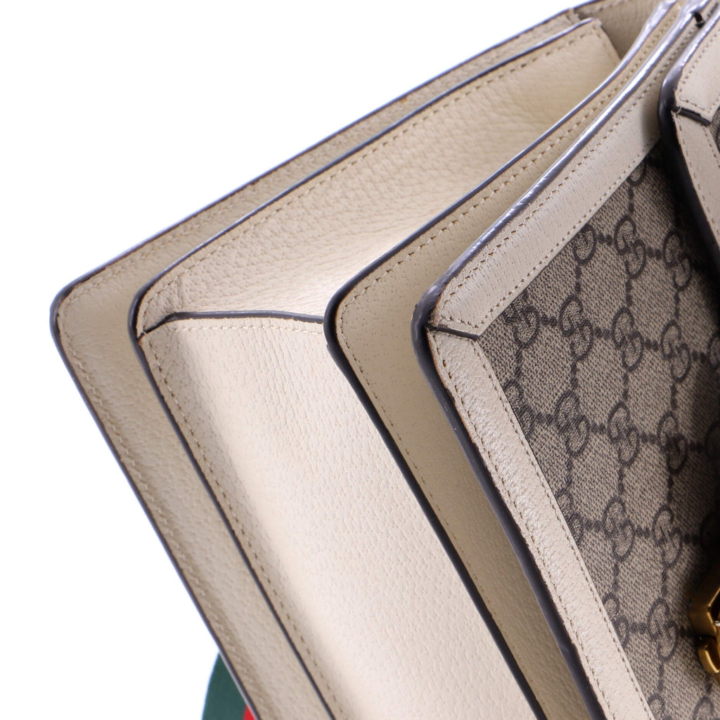 Queen Margaret Top Handle Bag GG Coated Canvas with Leather Small