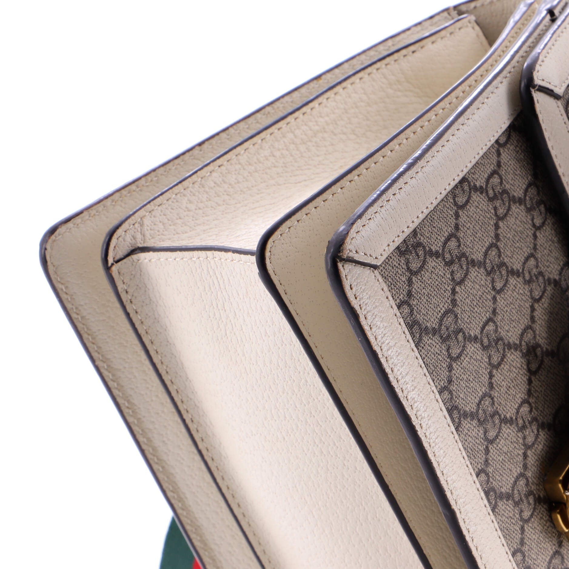 Queen Margaret Top Handle Bag GG Coated Canvas with Leather Small