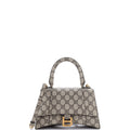 x Balenciaga The Hacker Project Hourglass Top Handle Bag GG Coated Canvas Small