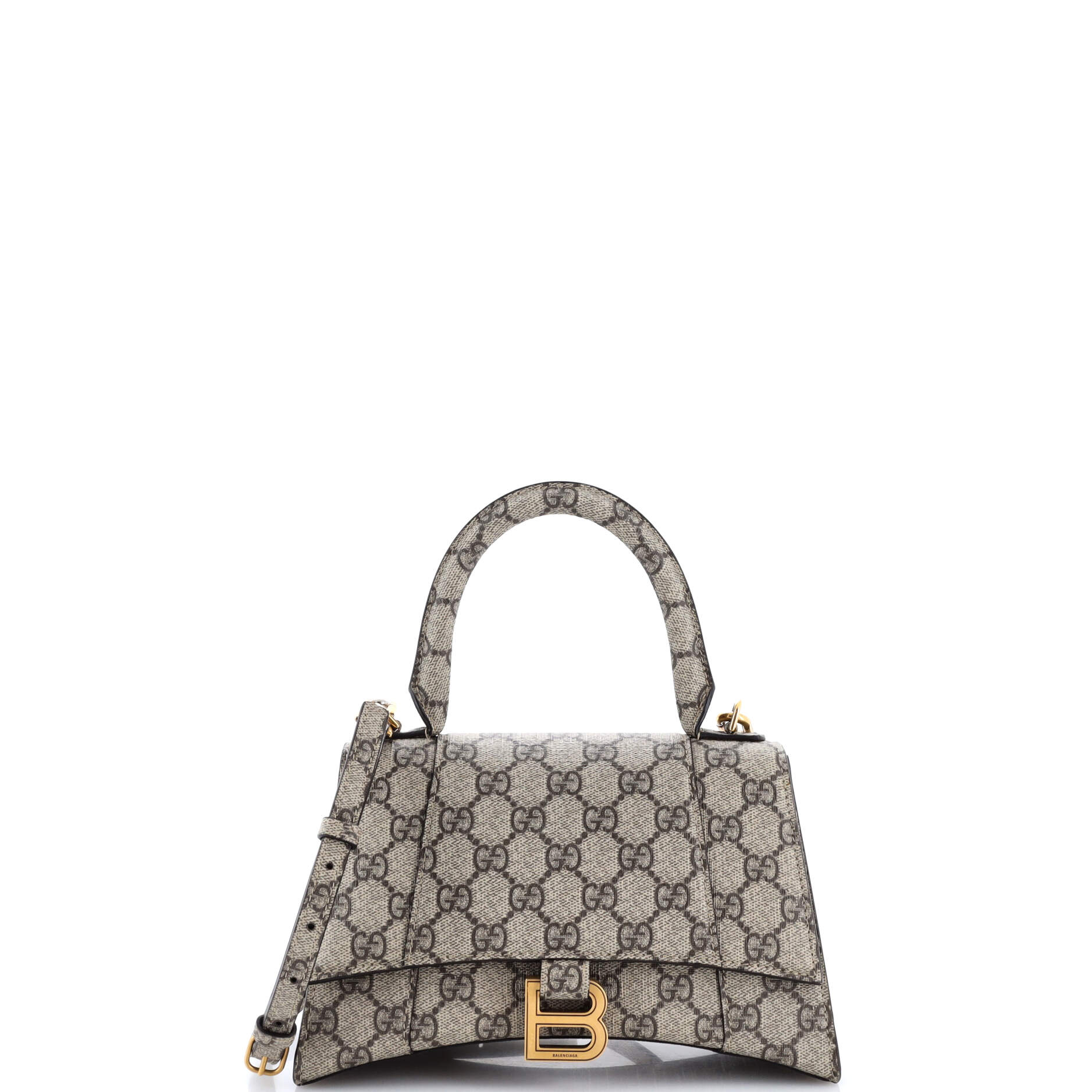 x Balenciaga The Hacker Project Hourglass Top Handle Bag GG Coated Canvas Small