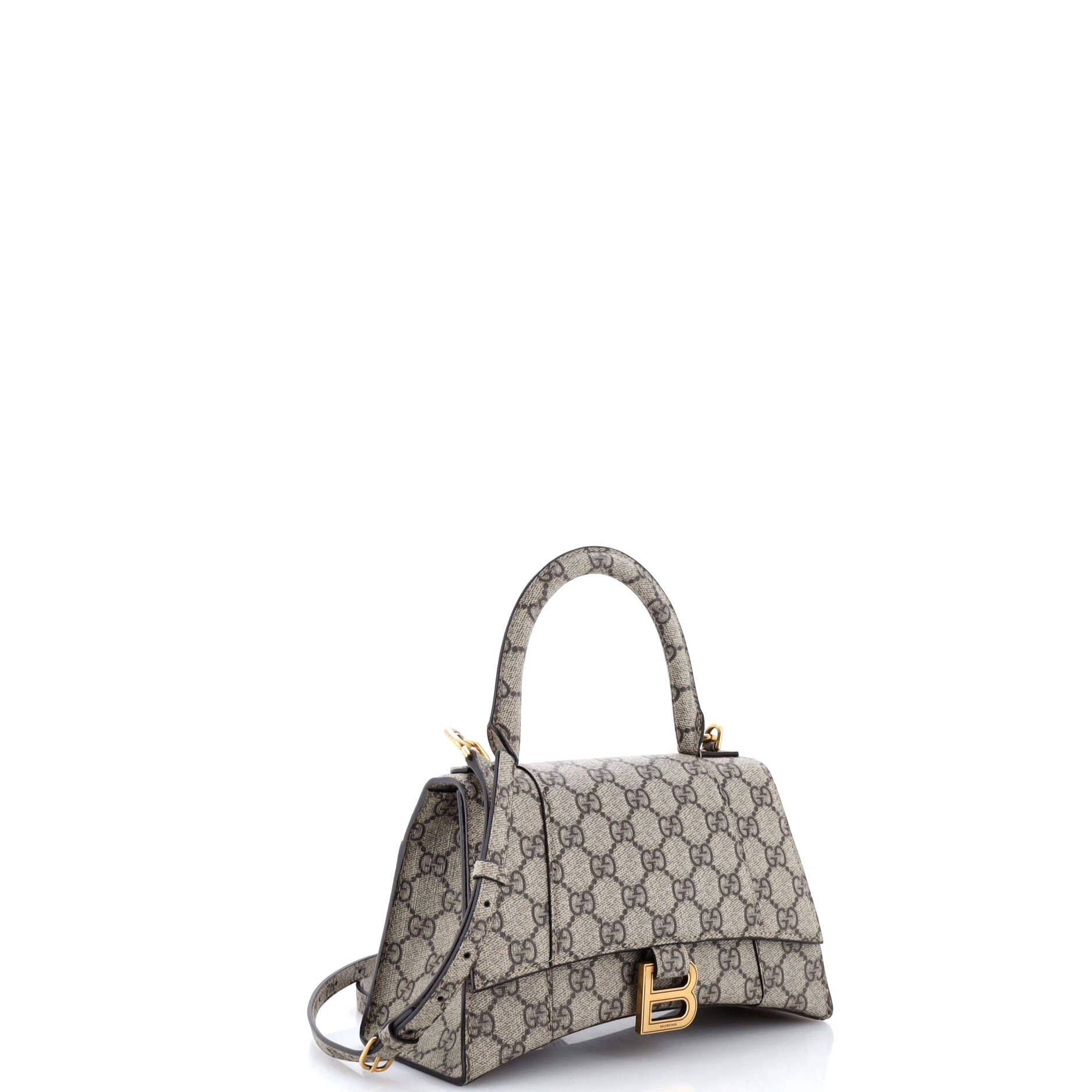 x Balenciaga The Hacker Project Hourglass Top Handle Bag GG Coated Canvas Small