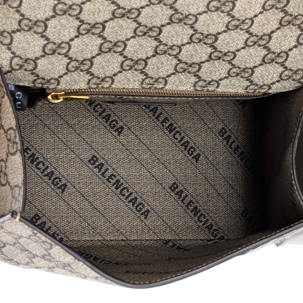 x Balenciaga The Hacker Project Hourglass Top Handle Bag GG Coated Canvas Small