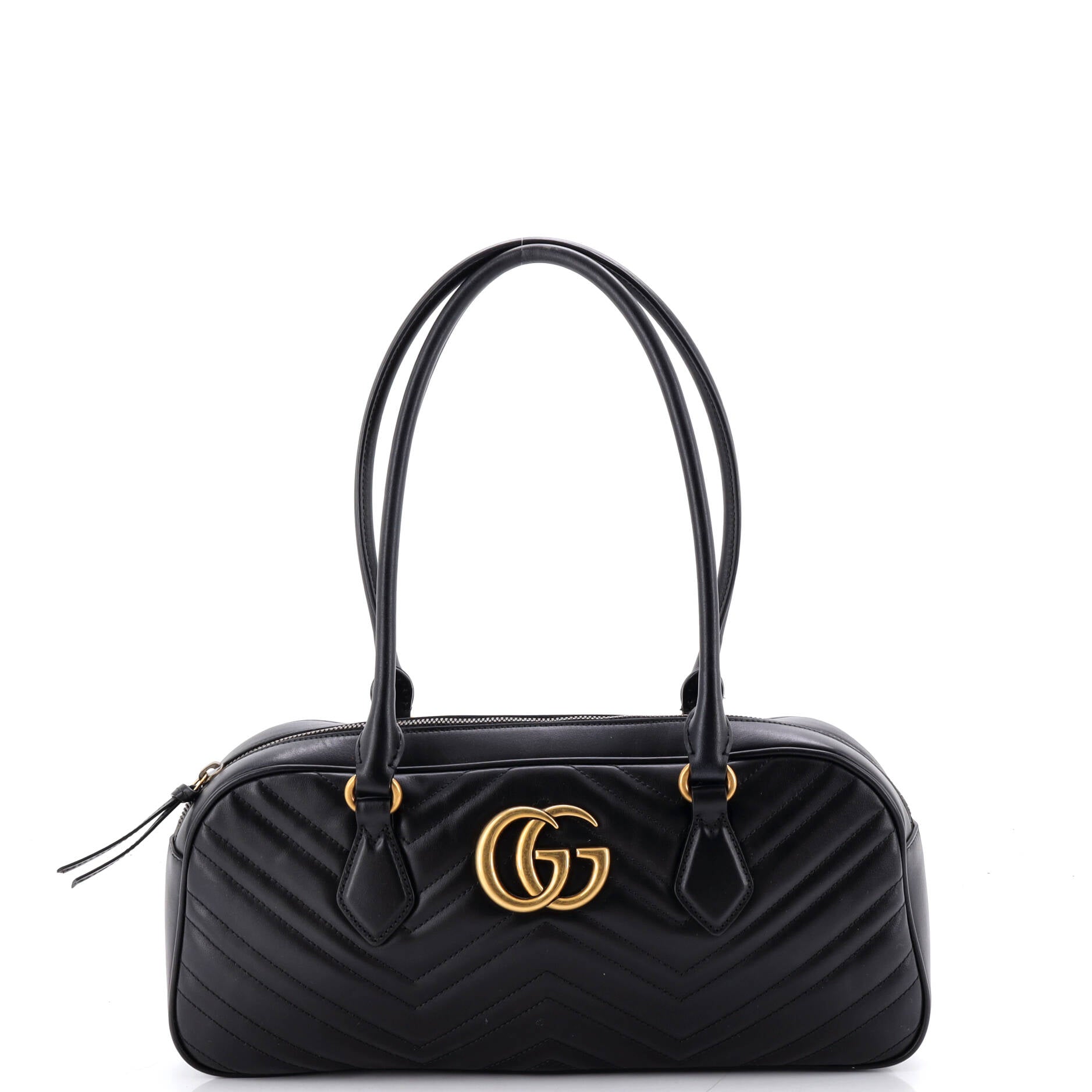 GG Marmont Top Handle Bowler Bag Matelasse Leather Medium