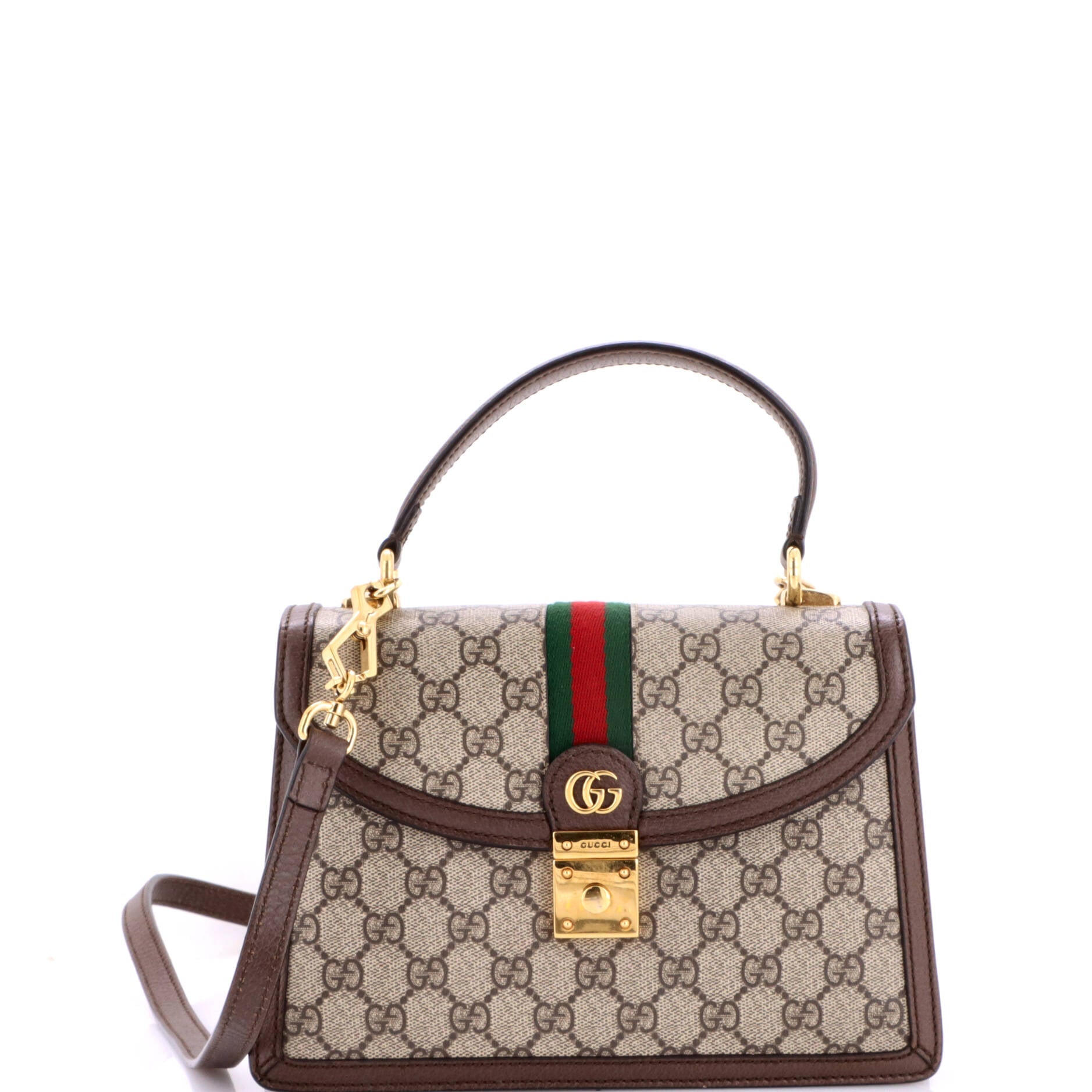 Ophidia Flap Top Handle Bag GG Coated Canvas Small