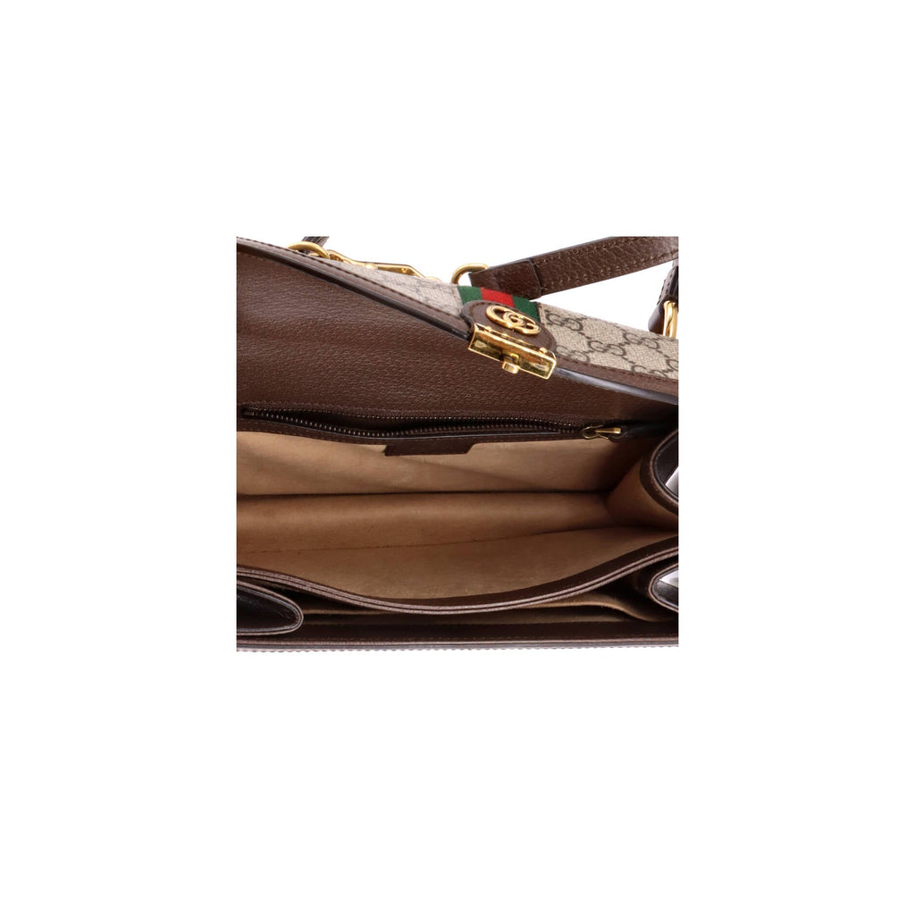 Ophidia Flap Top Handle Bag GG Coated Canvas Small