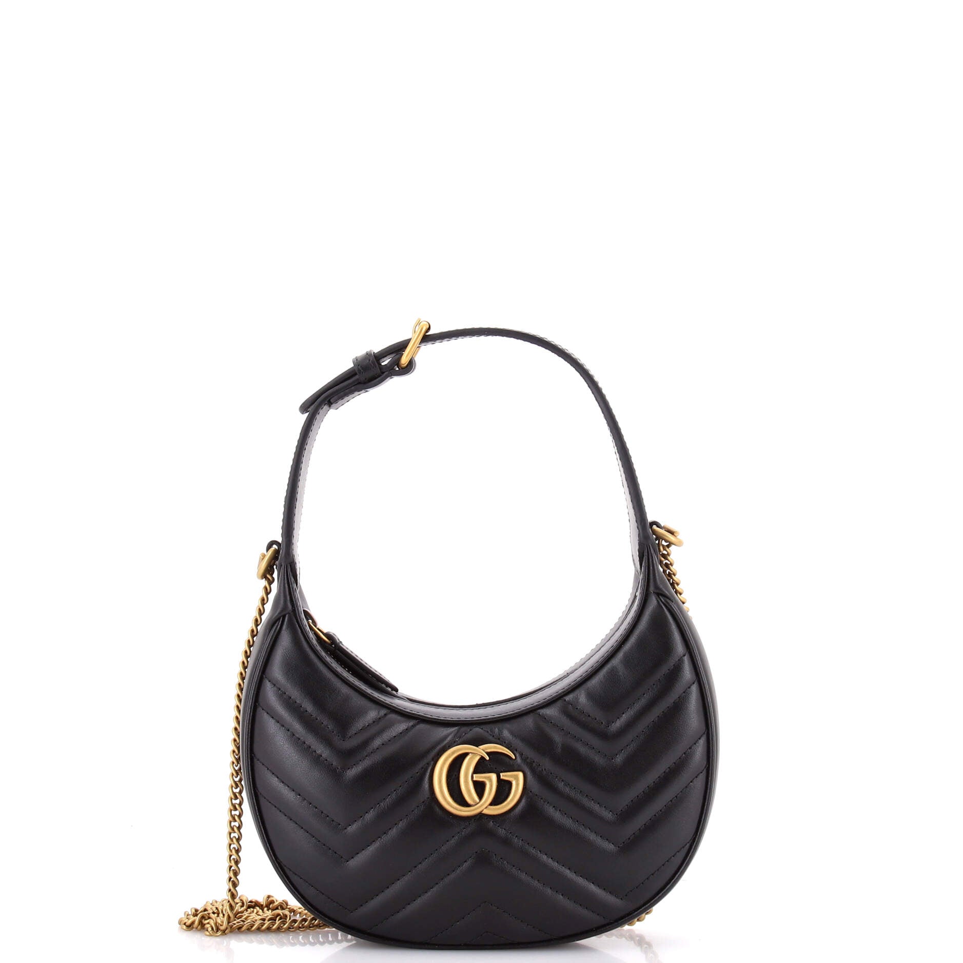 GG Marmont Half Moon Hobo Matelasse Leather Mini