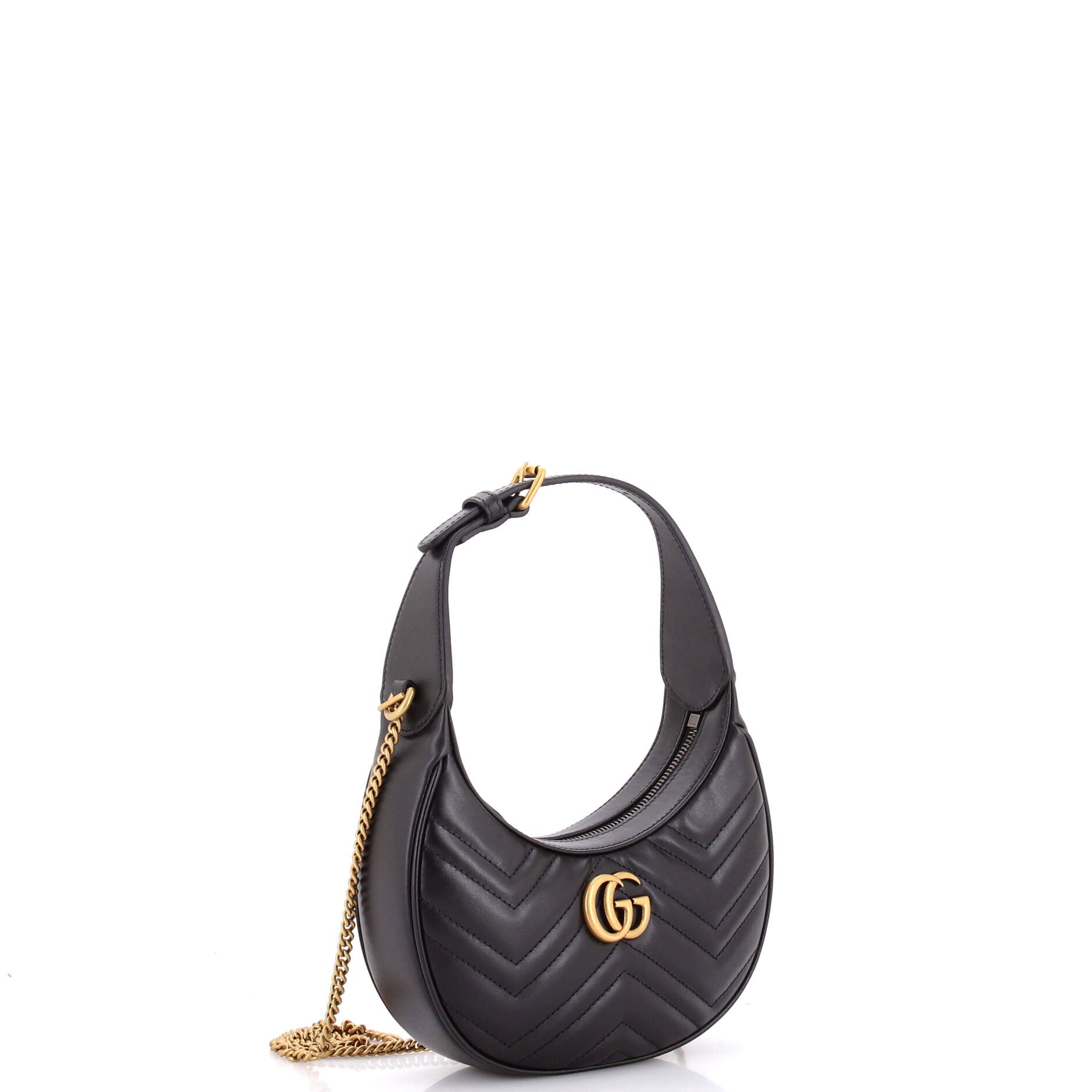 GG Marmont Half Moon Hobo Matelasse Leather Mini