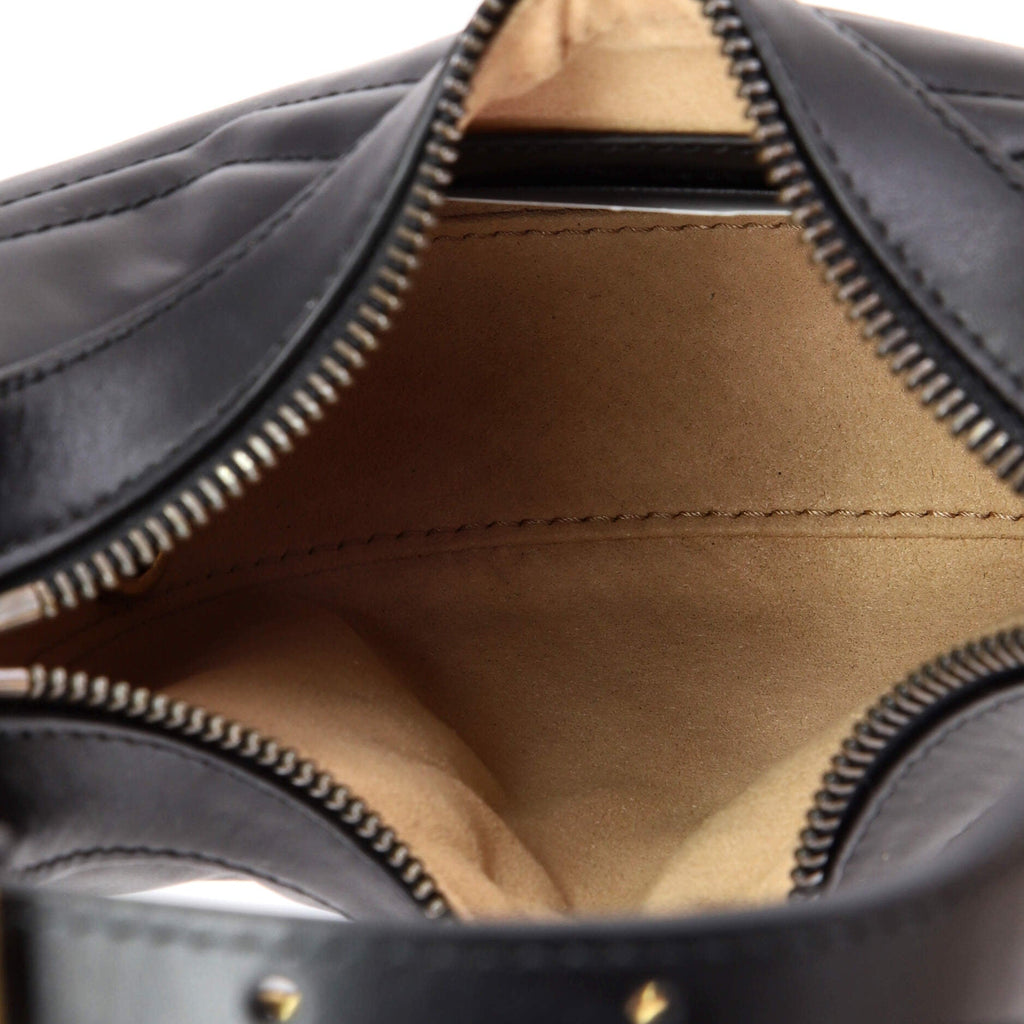 GG Marmont Half Moon Hobo Matelasse Leather Mini