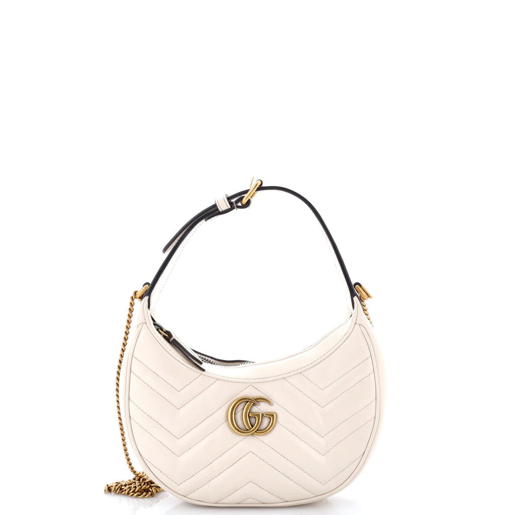 GG Marmont Half Moon Hobo Matelasse Leather Mini