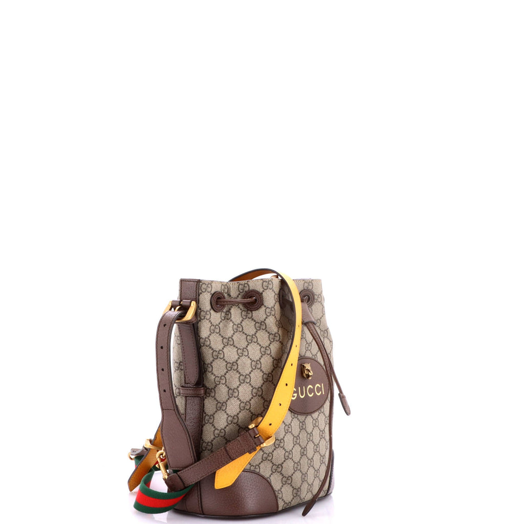 Neo Vintage Drawstring Bucket Backpack GG Coated Canvas Mini