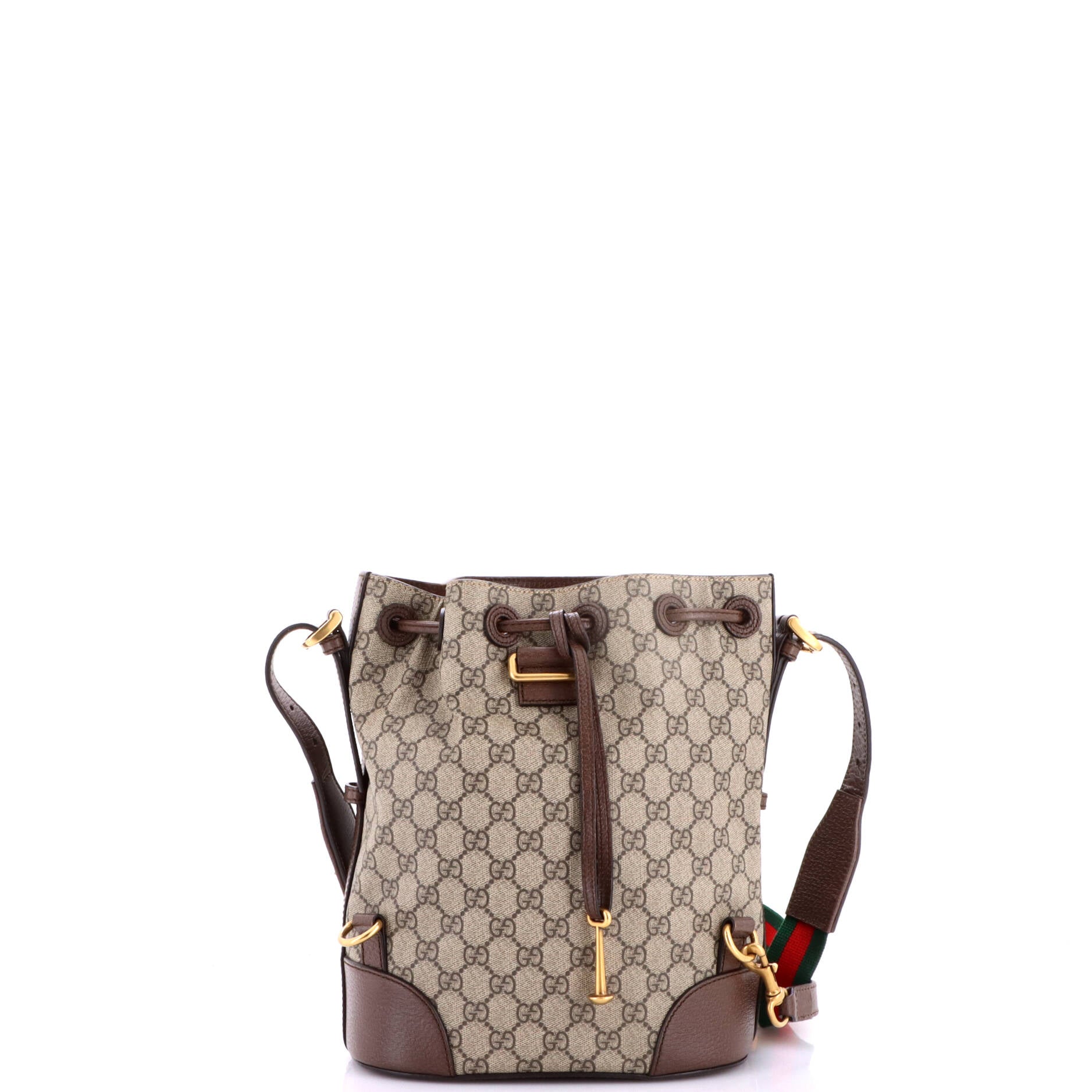 Neo Vintage Drawstring Bucket Backpack GG Coated Canvas Mini