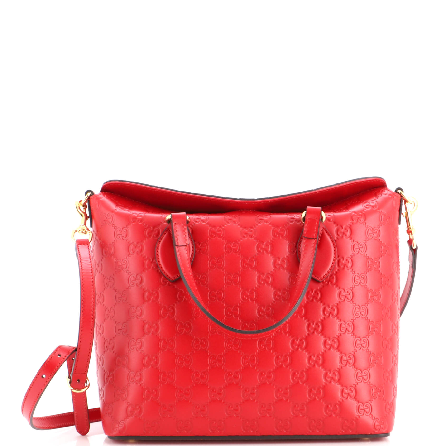 Signature Fold Over Tote Guccissima Leather Medium