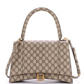x Balenciaga The Hacker Project Hourglass Top Handle Bag GG Coated Canvas Medium