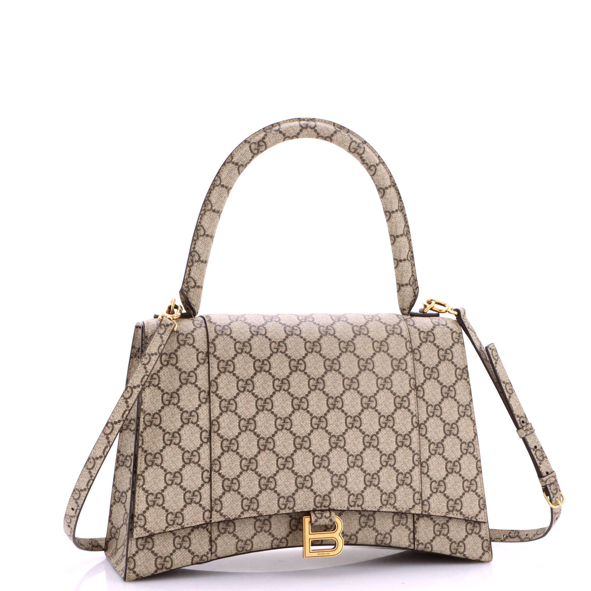 x Balenciaga The Hacker Project Hourglass Top Handle Bag GG Coated Canvas Medium
