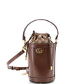 Ophidia Top Handle Bucket Bag Leather and GG Canvas Mini