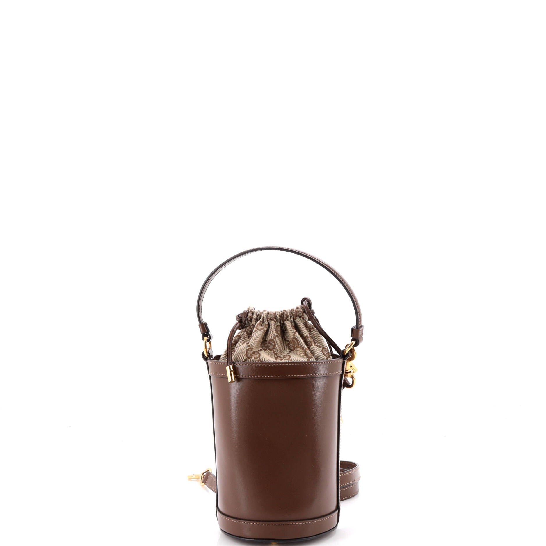 Ophidia Top Handle Bucket Bag Leather and GG Canvas Mini