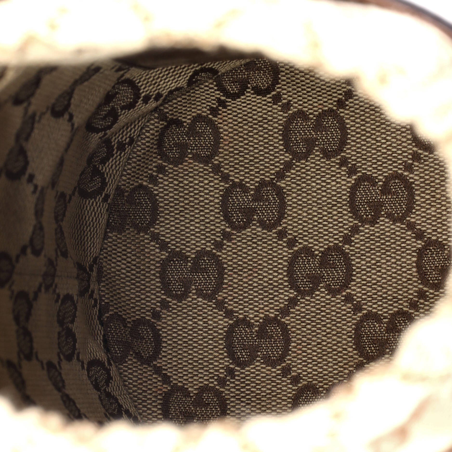 Ophidia Top Handle Bucket Bag Leather and GG Canvas Mini