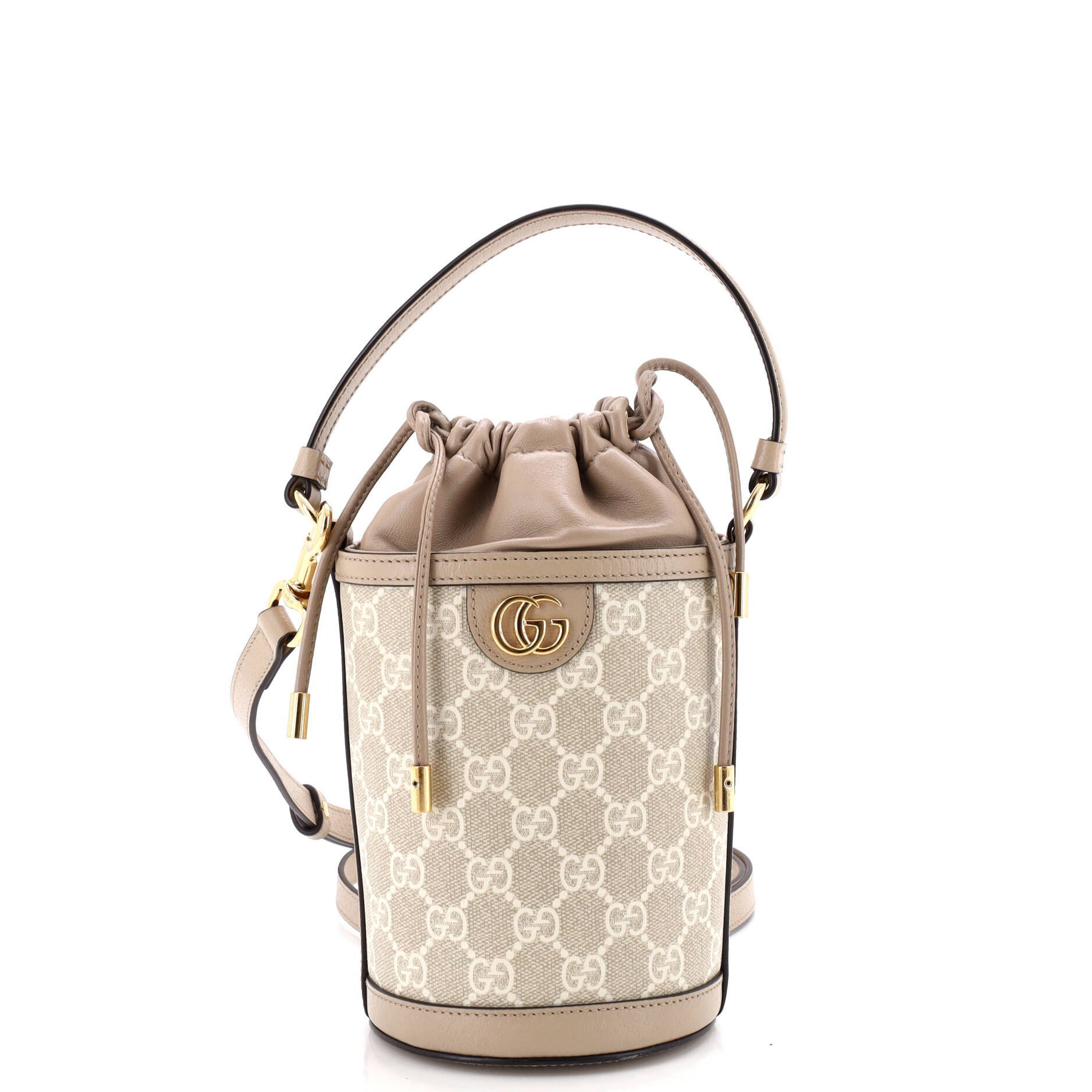 Ophidia Top Handle Bucket Bag GG Coated Canvas with Leather Mini