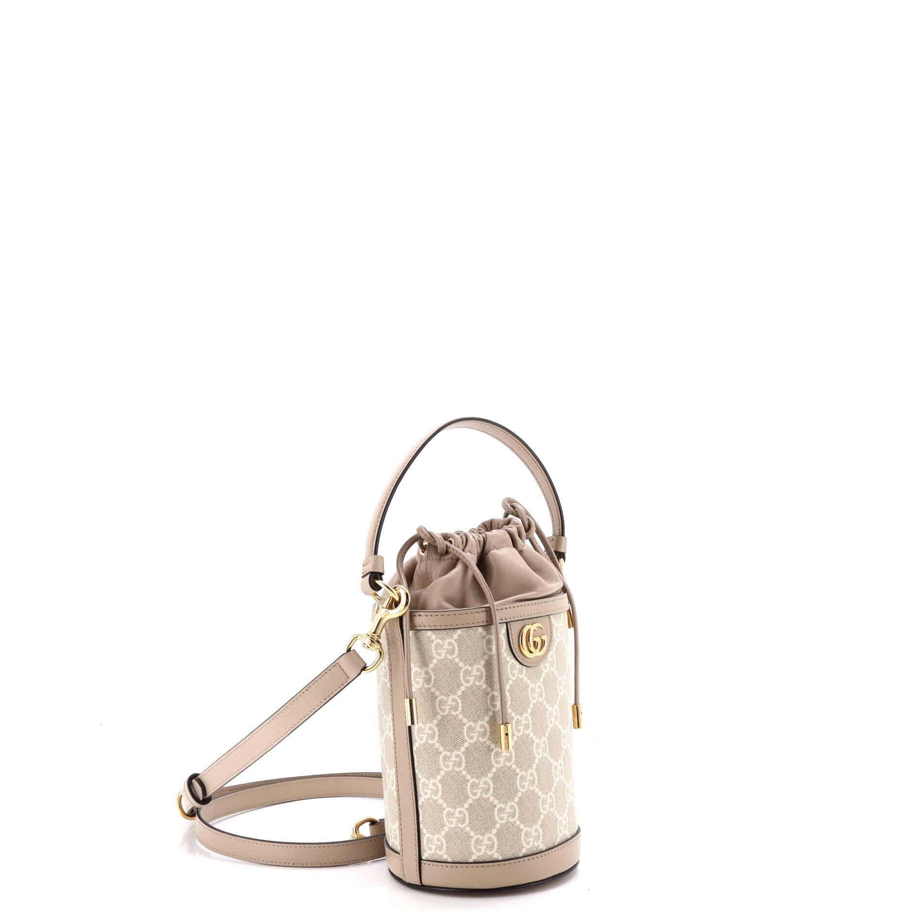 Ophidia Top Handle Bucket Bag GG Coated Canvas with Leather Mini