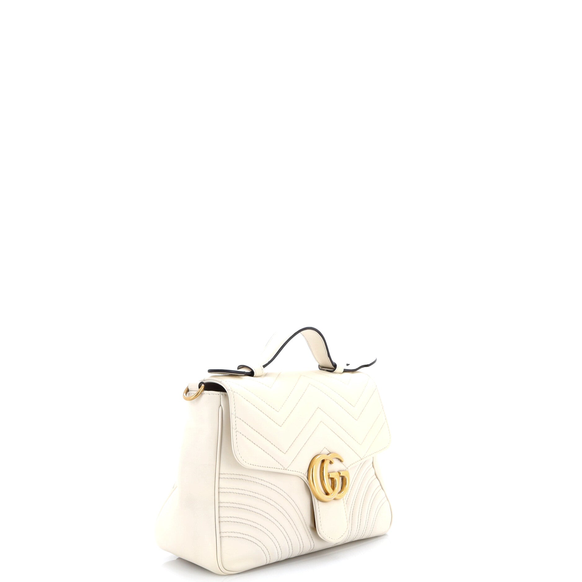 GG Marmont Top Handle Flap Bag Matelasse Leather Small