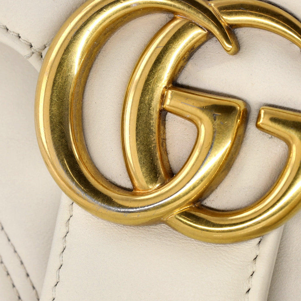 GG Marmont Top Handle Flap Bag Matelasse Leather Small