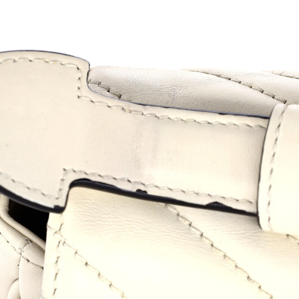 GG Marmont Top Handle Flap Bag Matelasse Leather Small