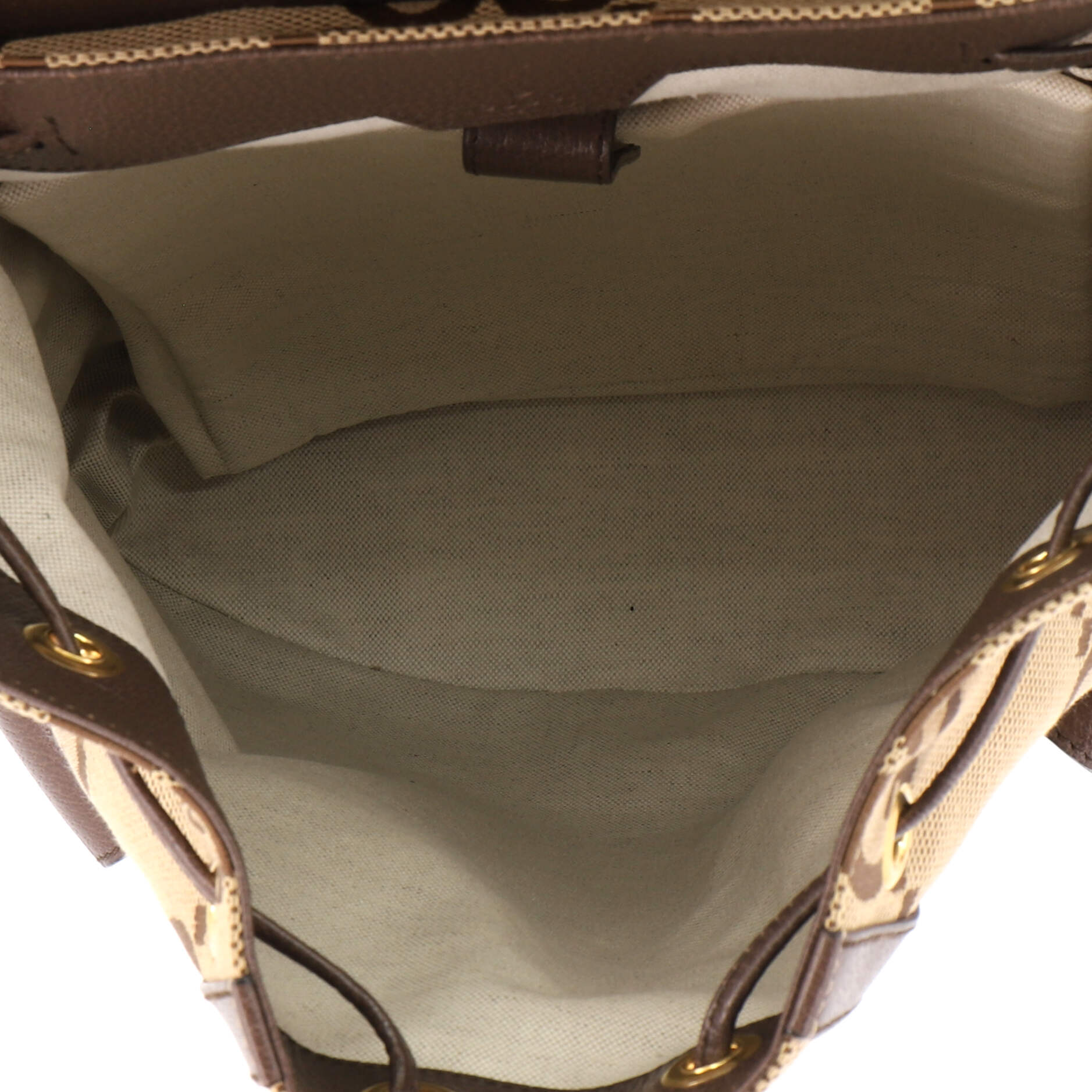 Double Pocket Belt Backpack Jumbo GG Canvas and Leather Large