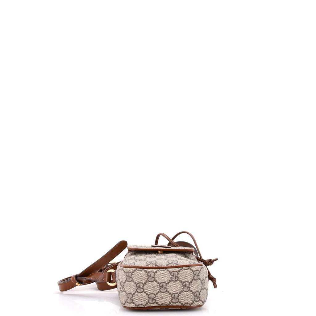 Interlocking G Patch Bucket Bag GG Coated Canvas Mini