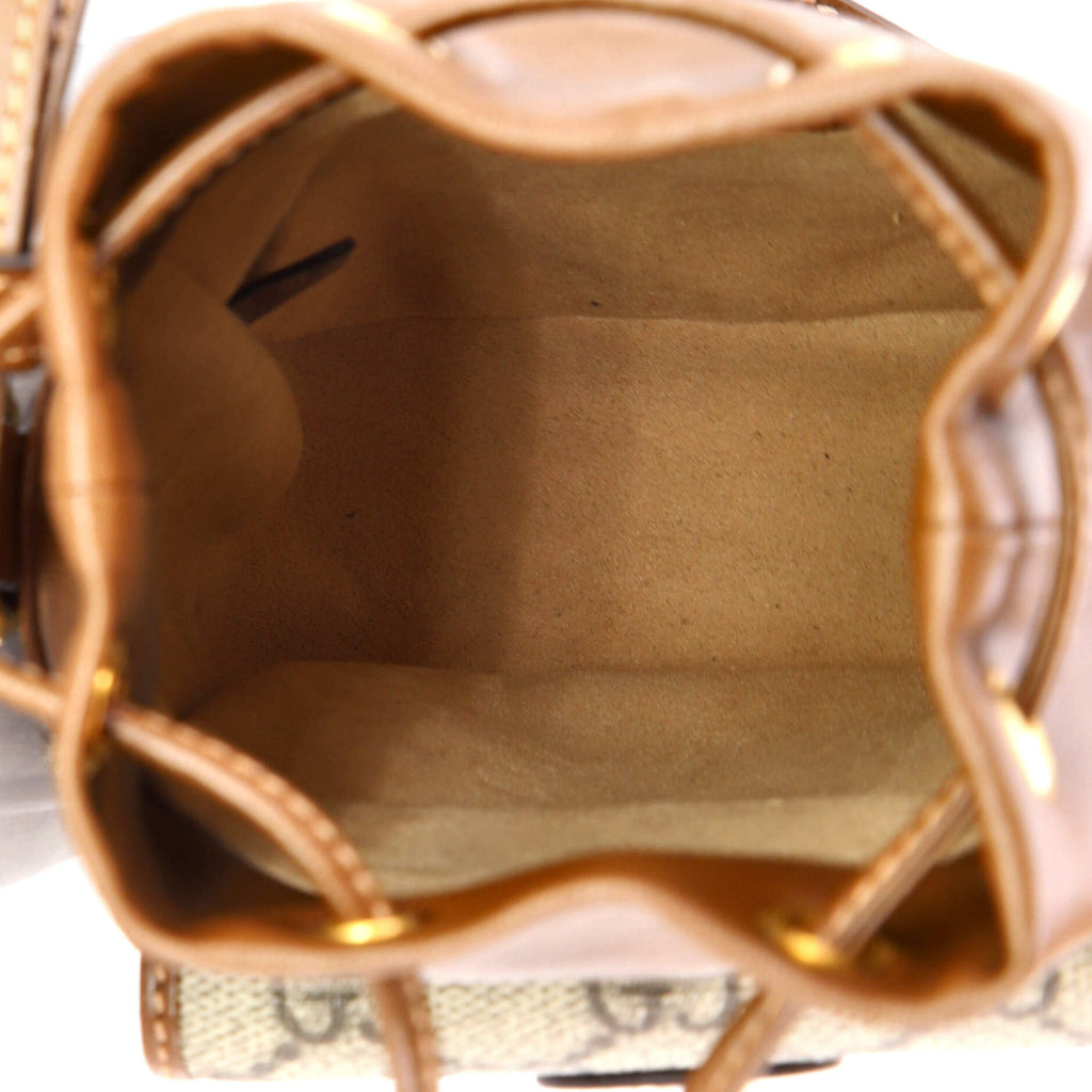 Interlocking G Patch Bucket Bag GG Coated Canvas Mini