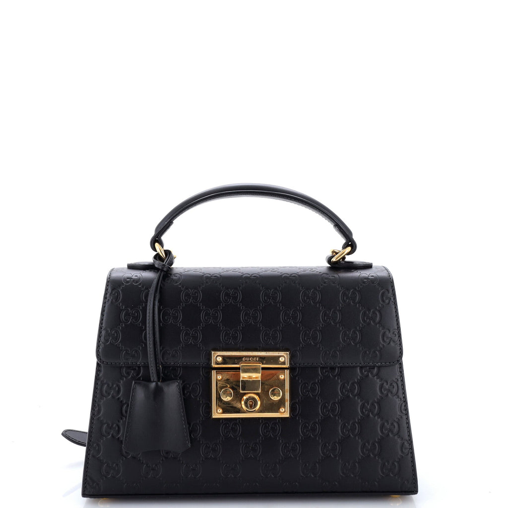 Padlock Top Handle Bag Guccissima Leather Small