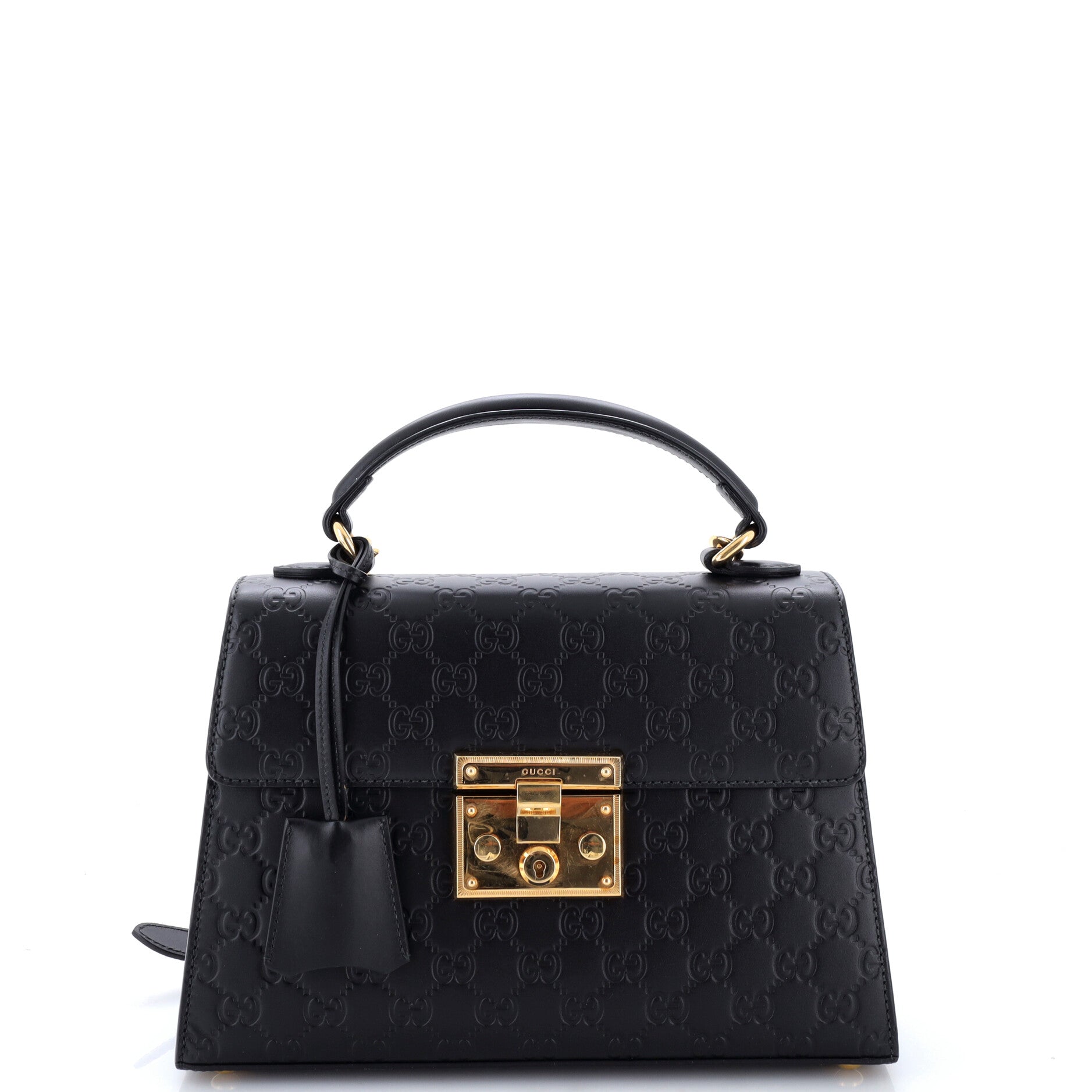 Padlock Top Handle Bag Guccissima Leather Small