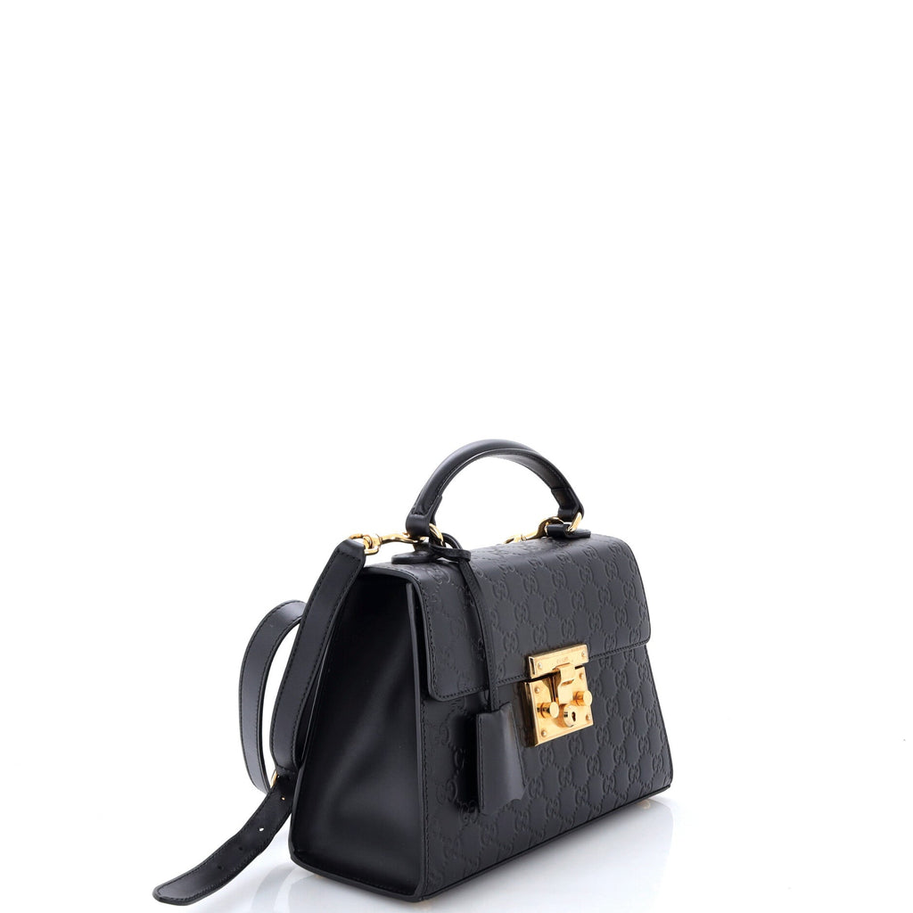 Padlock Top Handle Bag Guccissima Leather Small