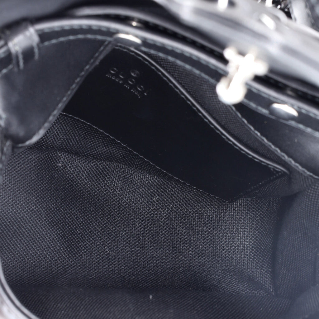 GG Marmont Monochrome Top Handle Flap Bag Matelasse Leather Mini