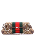 Horsebit Web Chain Clutch GG Canvas Large
