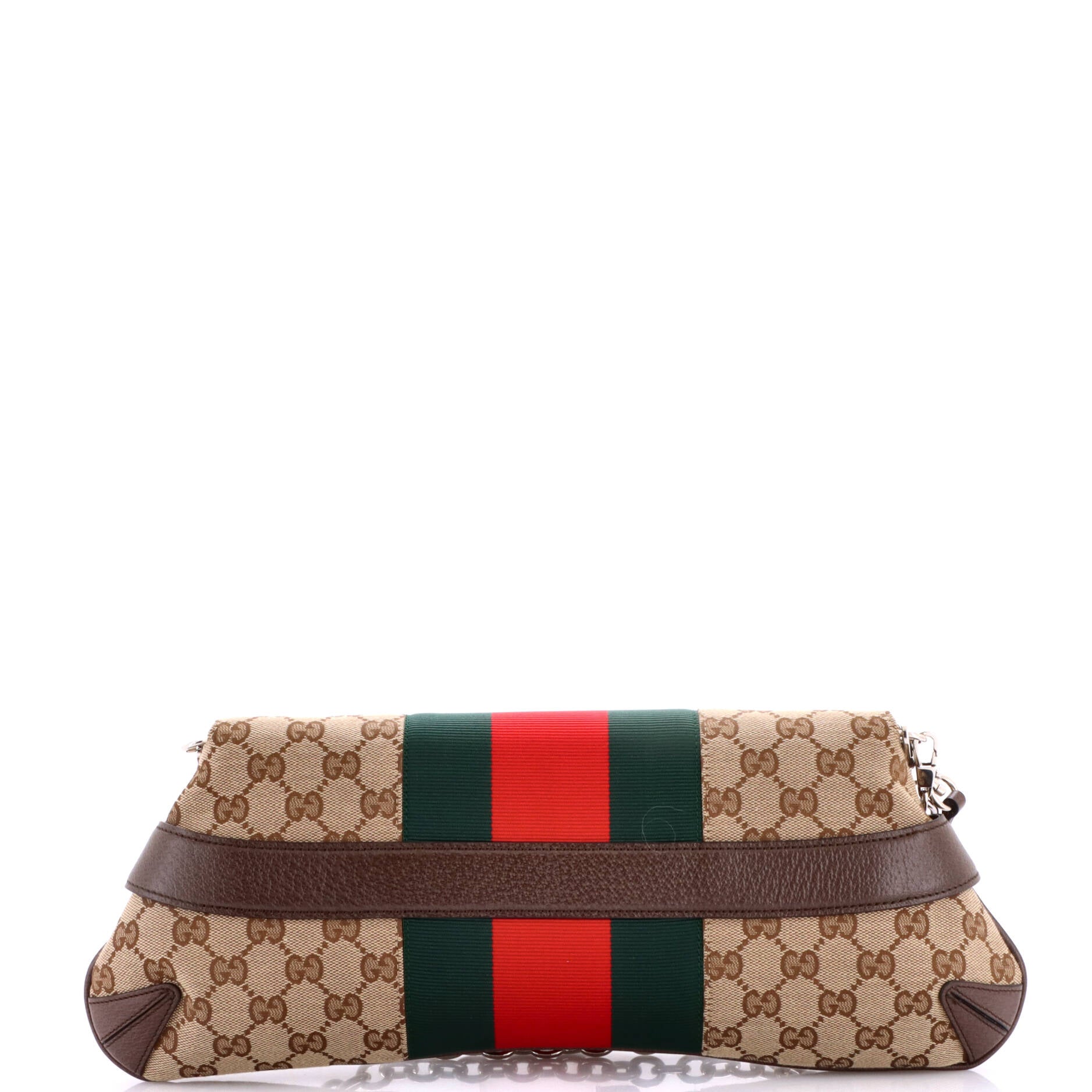 Horsebit Web Chain Clutch GG Canvas Large