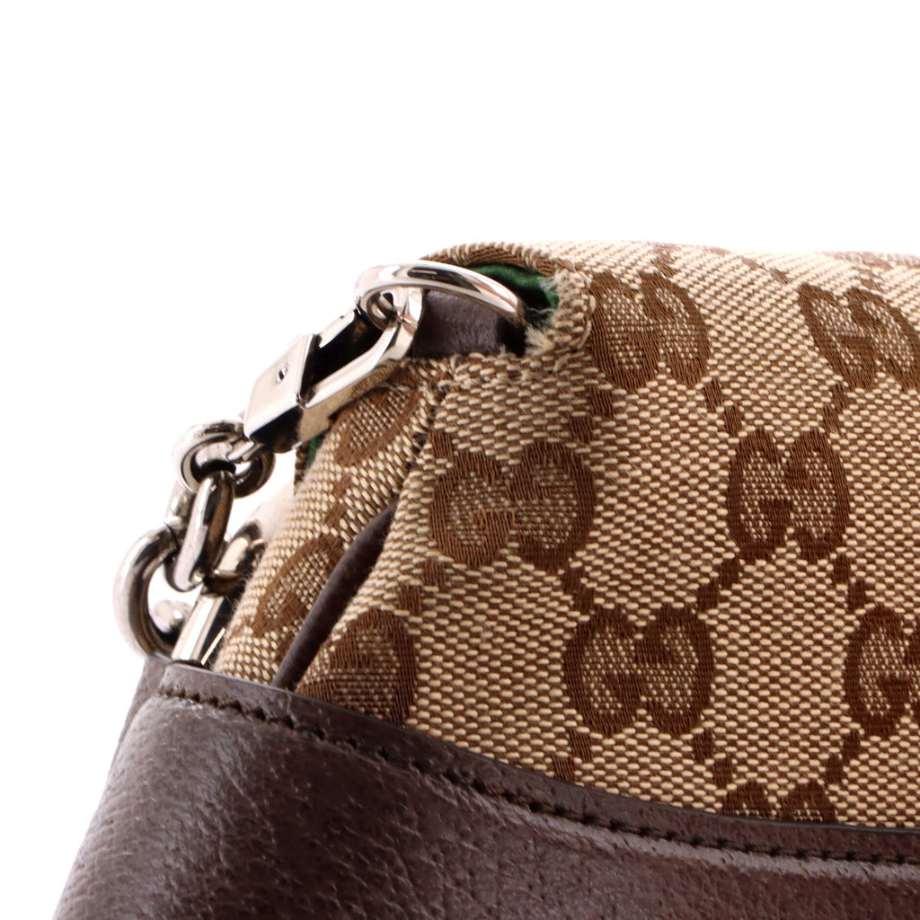 Horsebit Web Chain Clutch GG Canvas Large
